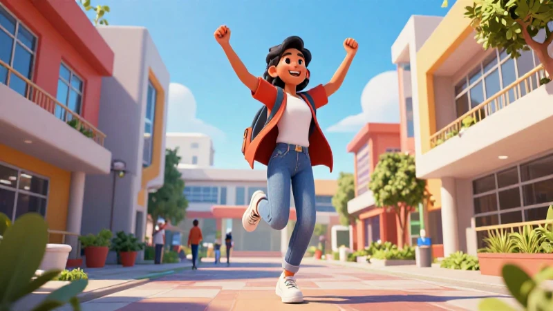 Joven mexicano exitoso en campus moderno
