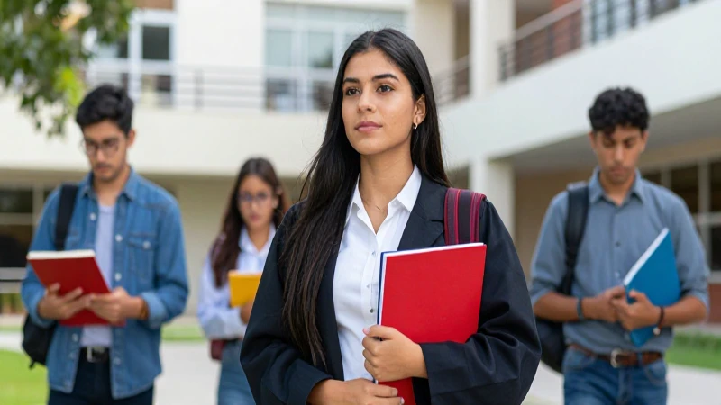 Retrato vibrante de estudiante mexicano en campus