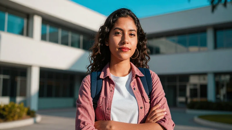 Retrato vibrante de estudiante mexicano universitario