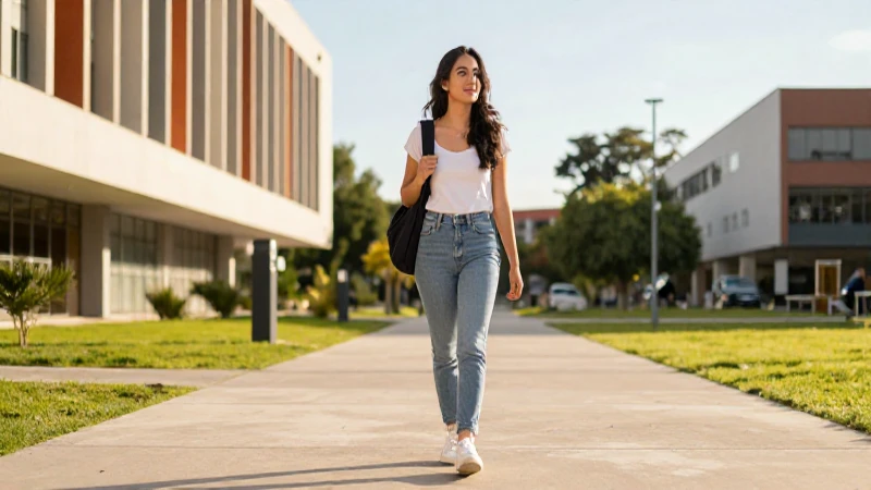 Estudiante mexicano en campus moderno y vibrante