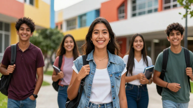 Cuáles son los requisitos para obtener las becas del Banco Azteca Bienestar 64 Estudiantes mexicanos felices en campus moderno