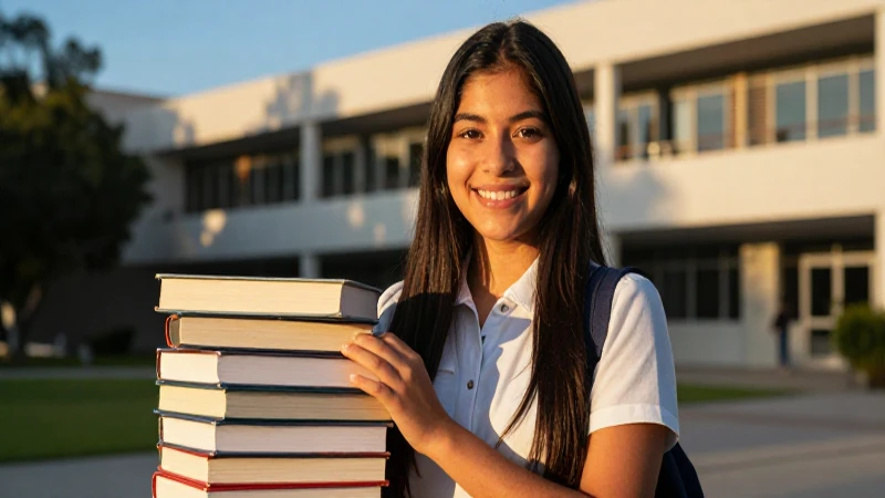 Estudiante mexicano sonriente en campus universitario