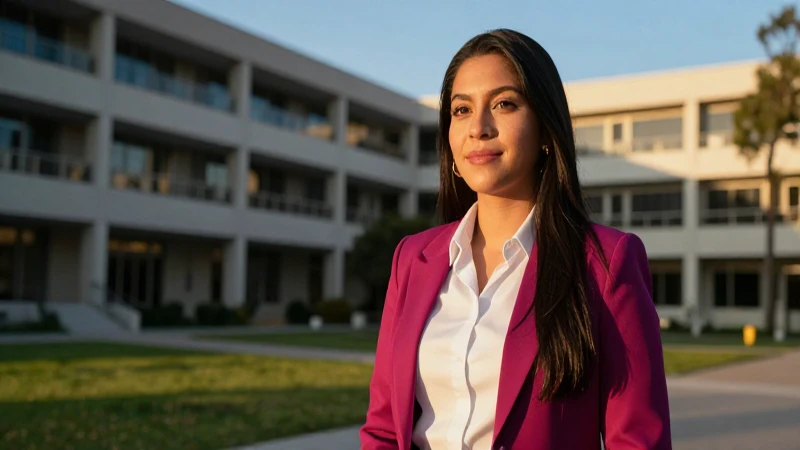 Estudiante mexicana en campus vibrante