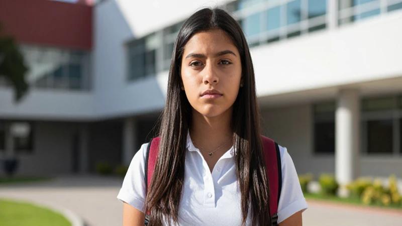 Retrato decidido de estudiante mexicana universitaria