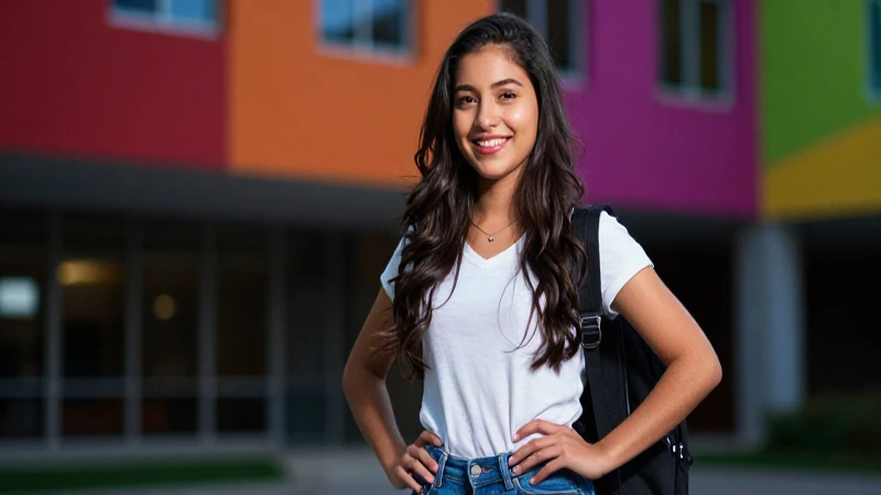 Estudiante mexicana ambiciosa y confiada