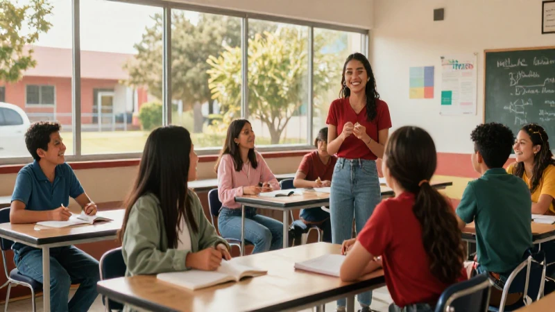 Mexican estudiantes aprendiendo felices en luz