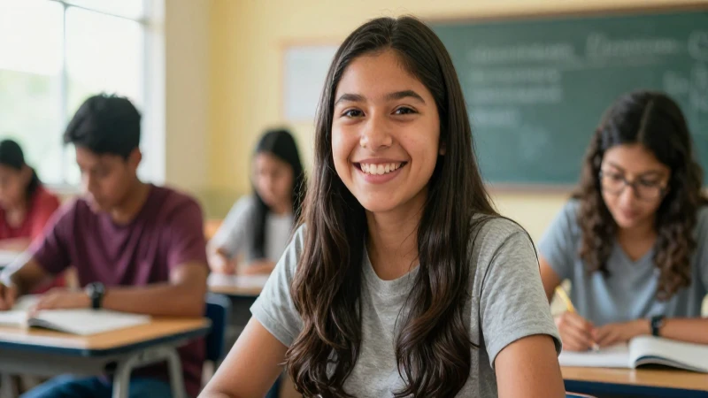 Retrato brillante de estudiante mexicano exitoso