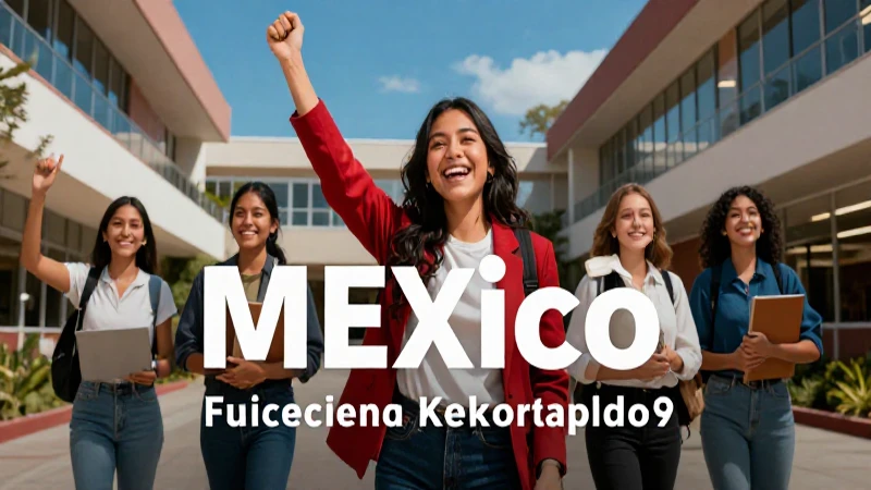 Estudiante mexicano exitoso en campus moderno