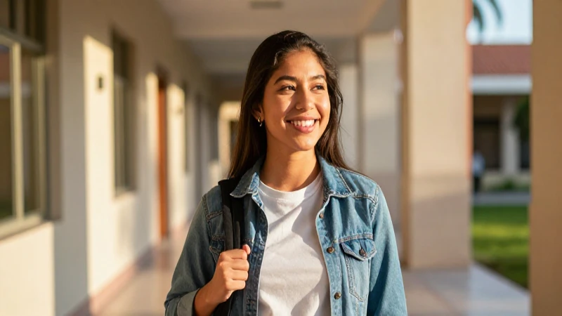 Estudiante mexicano alegre en campus