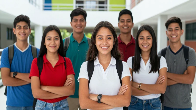 Jóvenes mexicanos exitosos en campus vibrante