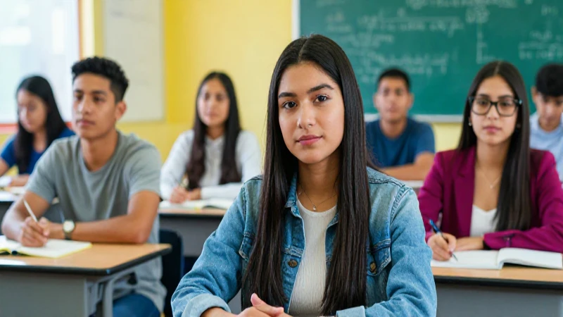 Joven estudiante mexicano, enfoque y éxito académico