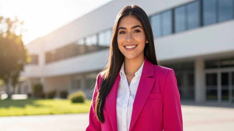 Estudiante mexicana atractiva en campus universitario