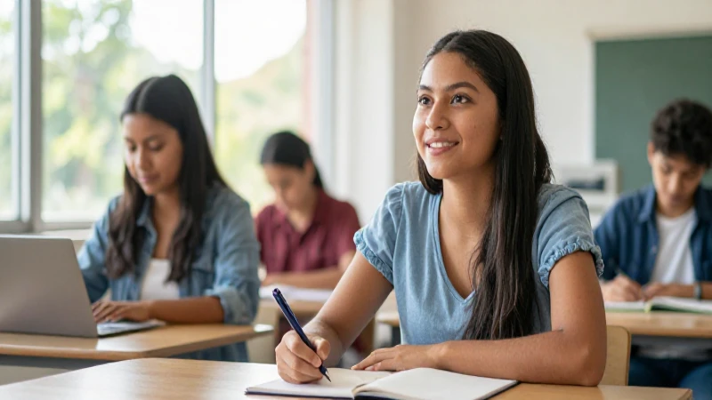 Joven mexicano estudiando con esperanza