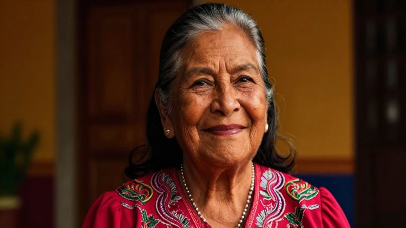 Retrato de mujer mexicana mayor sonriendo y digna