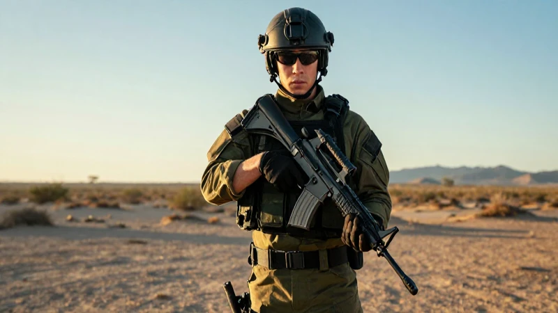 Soldado mexicano en retrato cinematográfico hiperrealista