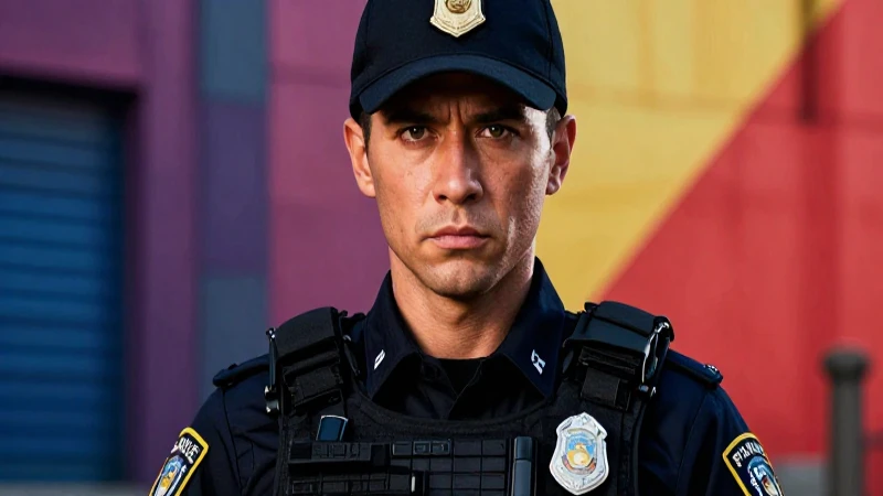 Retrato intenso de aspirante de policía con alta calidad