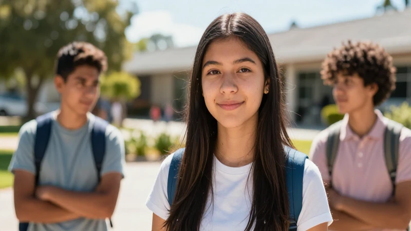 Retrato vibrante de estudiante mexicana enfocada