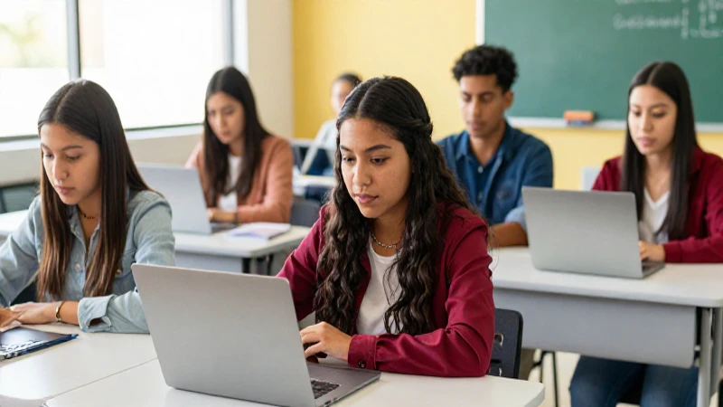 Estudiante mexicano en entorno digital vibrante