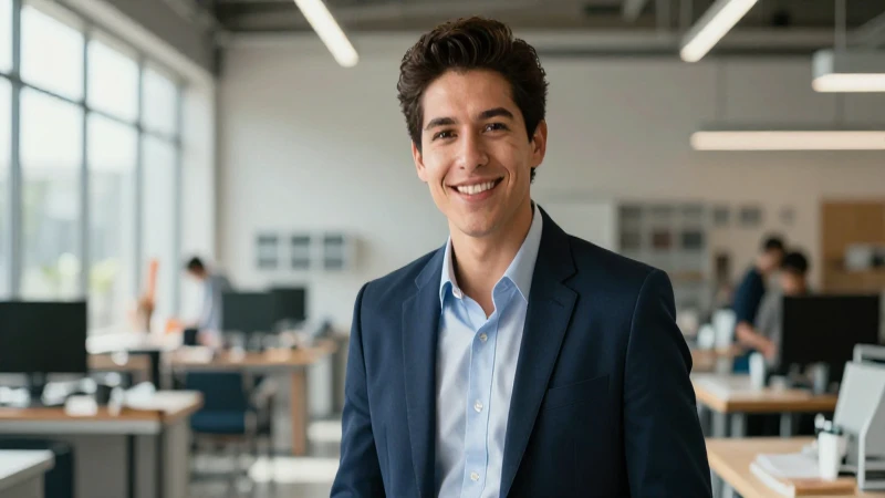 Retrato vibrante de joven mexicano profesional