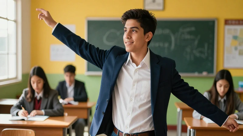 Joven mexicano profesional en clase vibrante