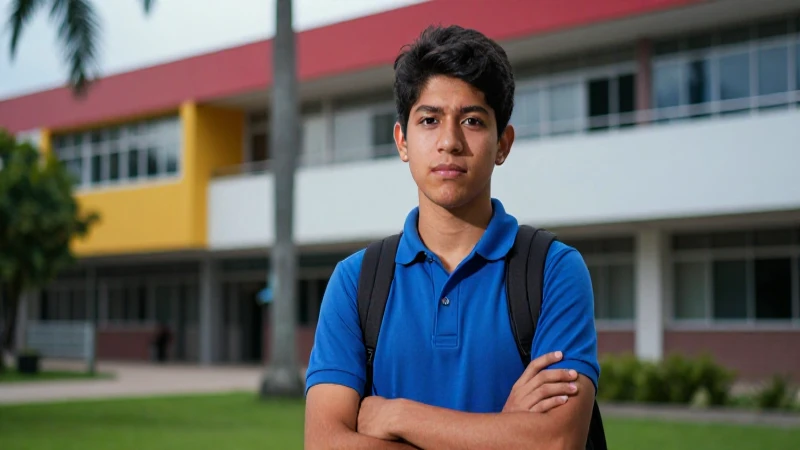 Estudiante mexicano moderno en campus vibrante
