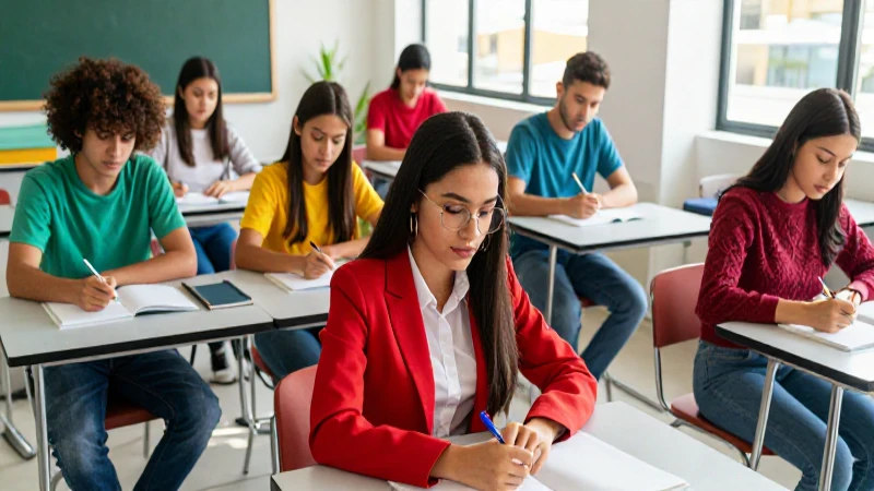 Estudiantes mexicanos ambiciosos colaboran en clase moderna