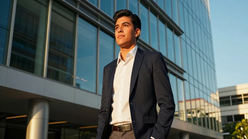 Joven mexicano elegante en luz dorada