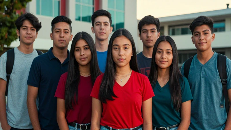 Estudiantes mexicanos vibrantes en campus universitario
