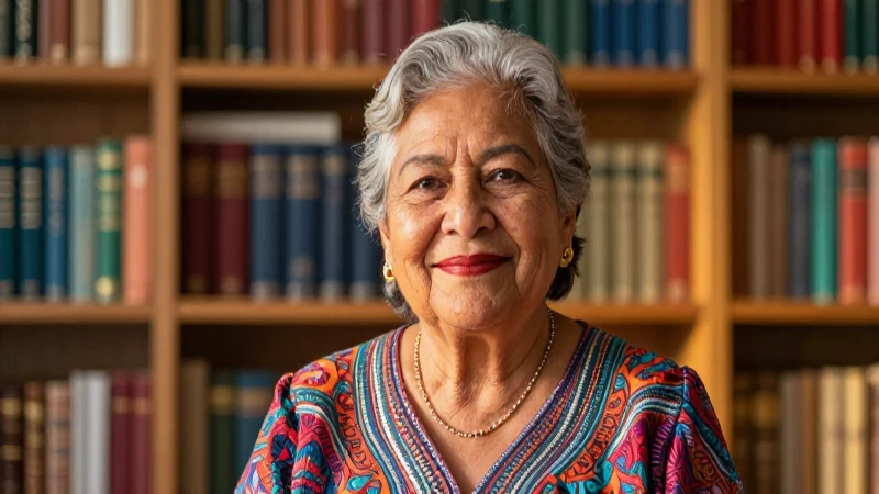 Retrato vibrante de anciana mexicana sonriente