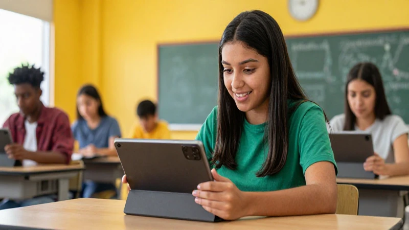Estudiante mexicano aprende con tecnología moderna