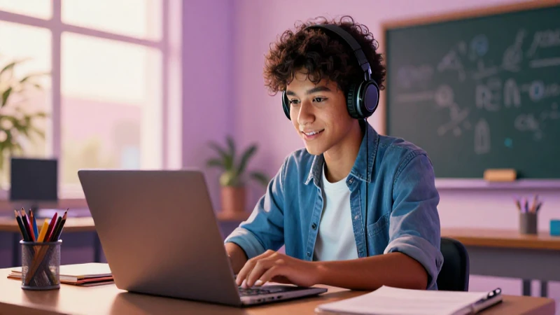 Joven mexicano brillante en el aprendizaje moderno
