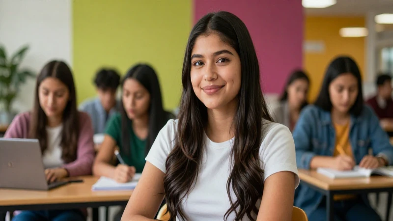 Estudiante mexicano diverso y motivado en campus