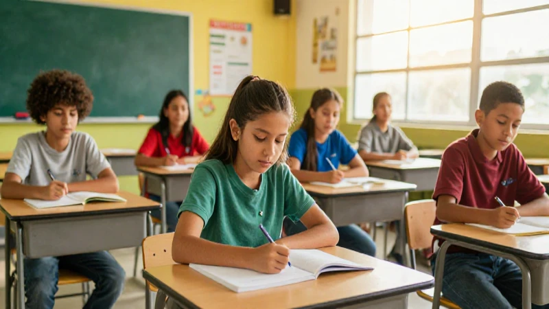 Estudiantes mexicanos modernos en un aula vibrante