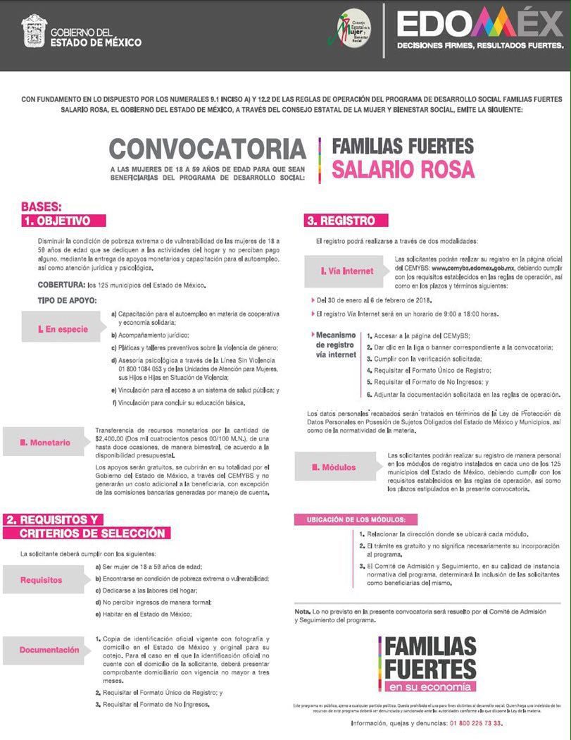 Requisitos para inscribirse en Salario Rosa: Descúbrelos aquí