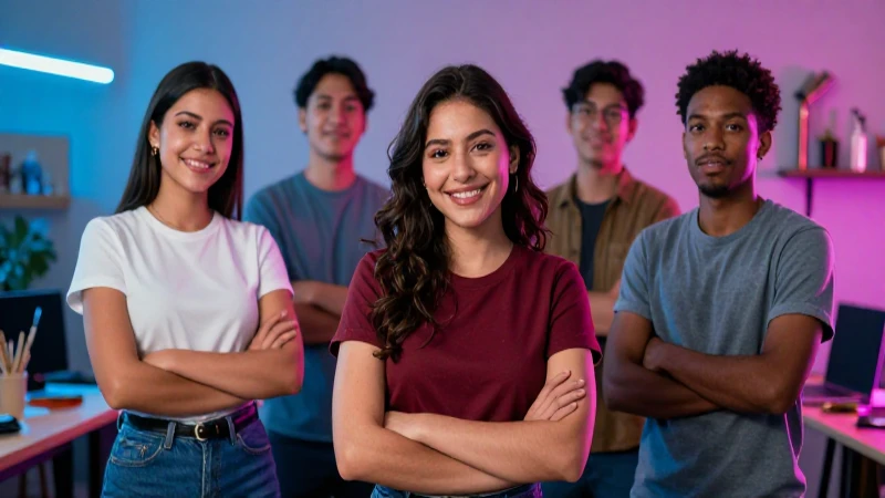 Joven mexicano sonríe con confianza en un taller moderno