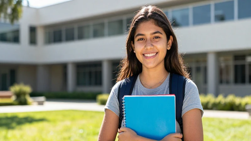 Joven mexicana sonríe confiadamente en universidad