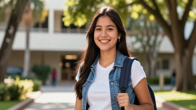 Retrato vibrante de estudiante mexicano sonriente