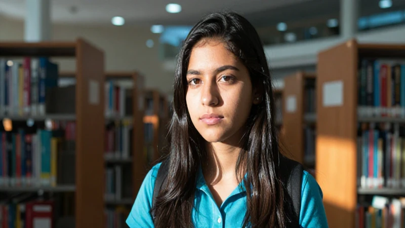 Estudiante mexicano diverso bajo luz dramática