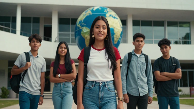 Retrato dinámico de estudiantes mexicanos modernos