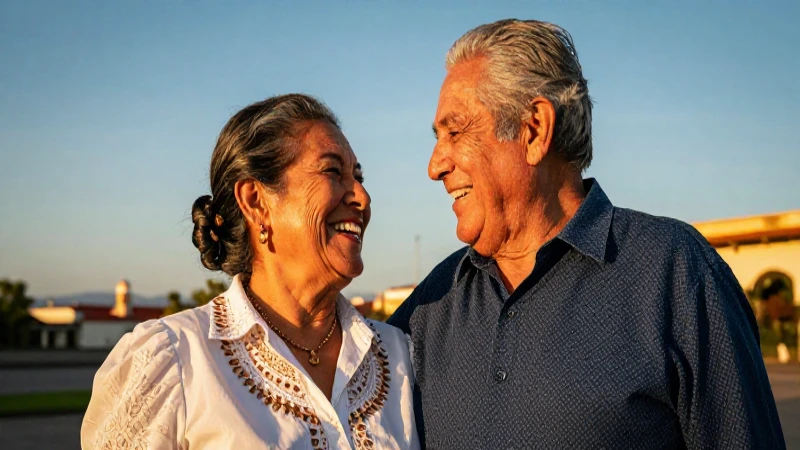 Feliz retrato de ancianos mexicanos sonrientes
