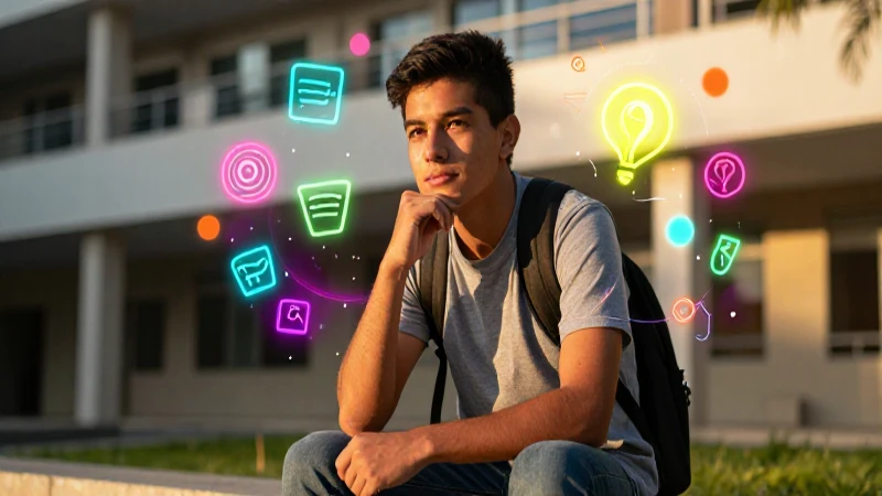 Estudiante mexicano, luz y conocimiento brillante