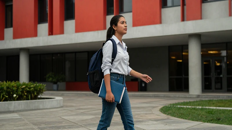 Estudiante mexicano en universidad moderna