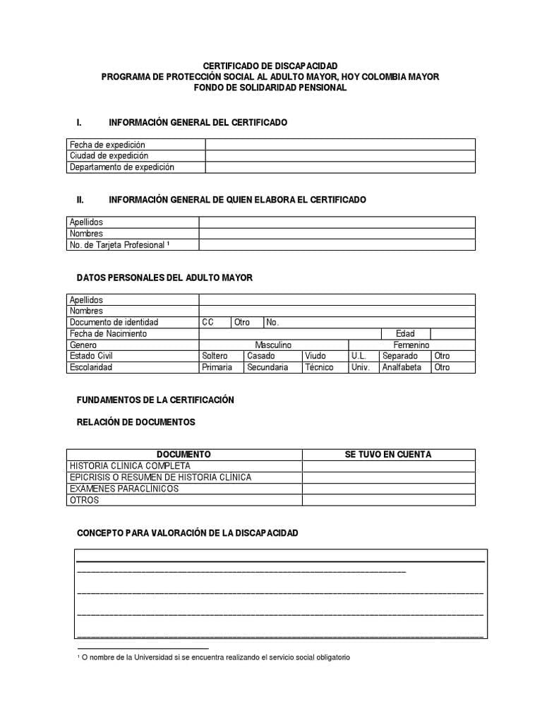 Requisitos para obtener certificado de discapacidad en centro de salud