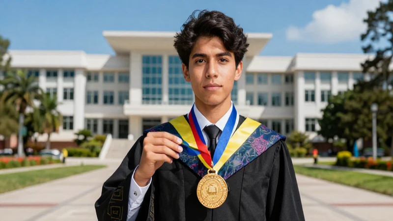 Estudiante mexicano con honor universitario