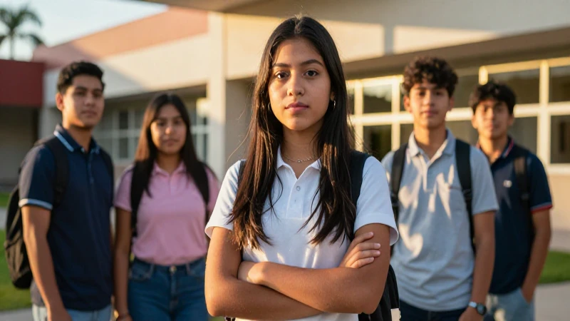 Estudiante mexicano moderno con luz cinematográfica vibrante