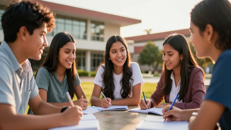 Estudiantes mexicanos celebrando el éxito académico