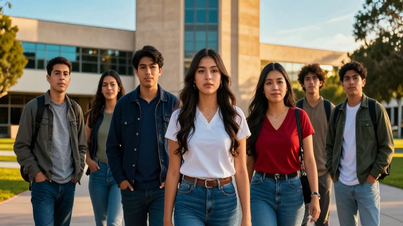 Estudiantes mexicanos vibrantes al atardecer en la universidad