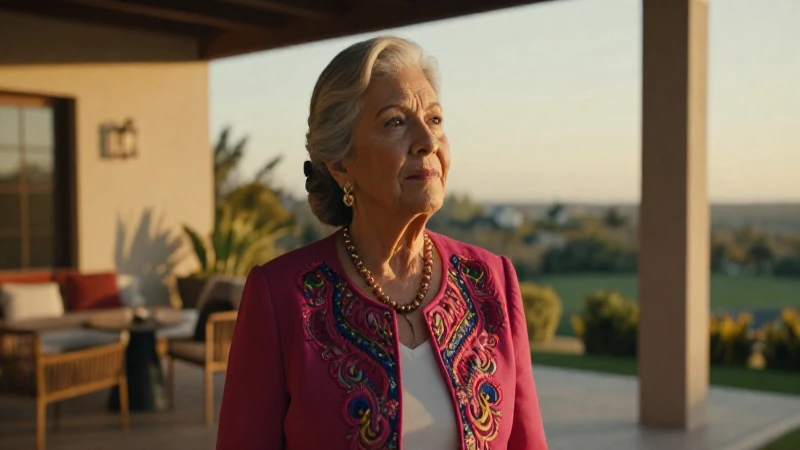 Retrato cinemático de mujer mexicana elegante al atardecer