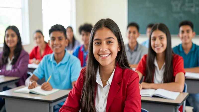 Estudiantes mexicanos celebrando la oportunidad educativa