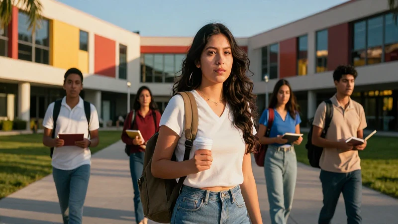 Estudiante mexicano en campus universitario